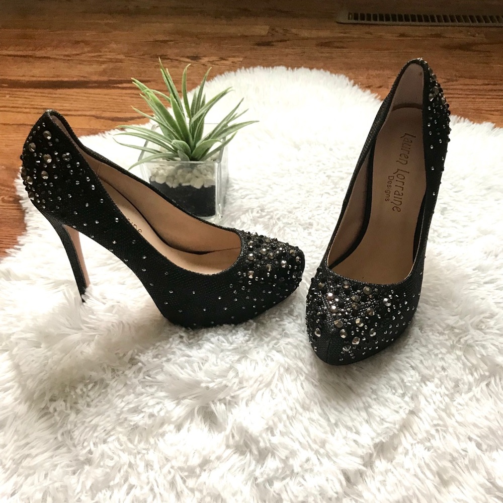 Lauren Lorraine stud embellished platform heels 7.5